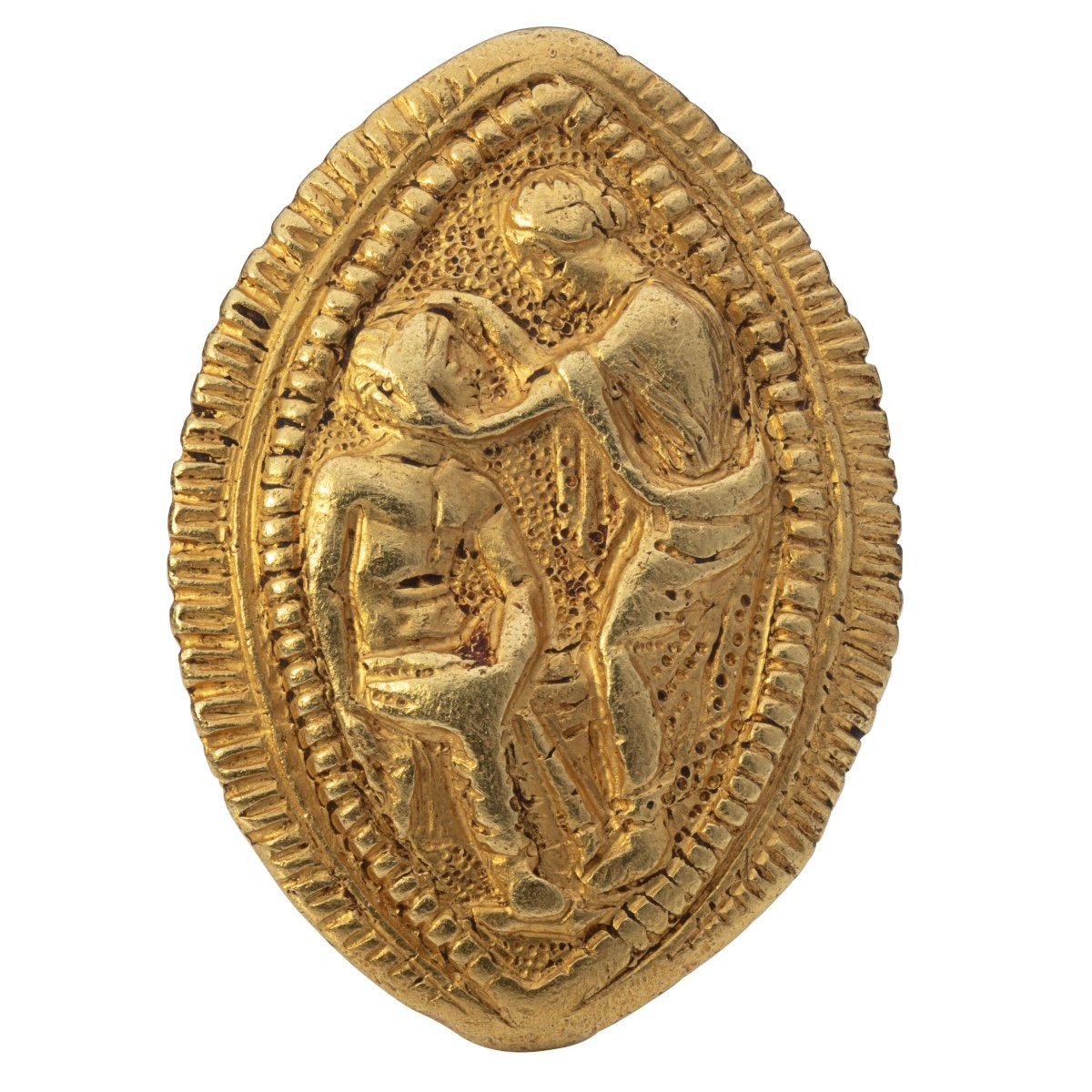 Fine Ancient Greek Gold Almond Shaped Ring. Etruscan, 4th / 5th Century Bc.  