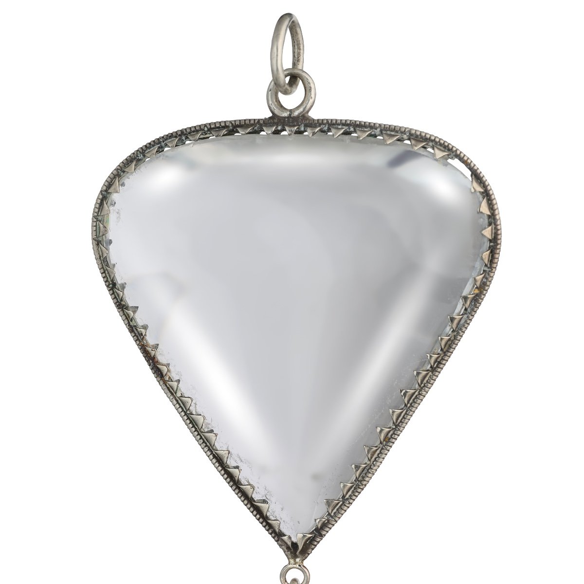 Large Silver Mounted Heart Shaped Rock Crystal Amulet. German, 17th Century.-photo-2