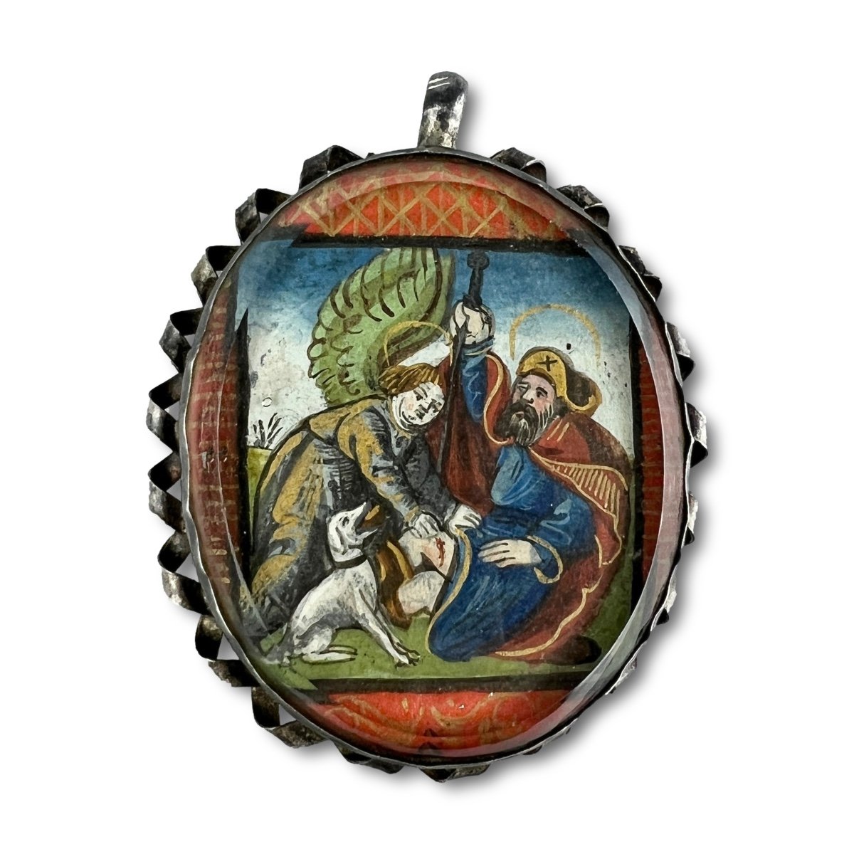 Silver Pendant With An Illuminated Miniature. French, 16th Century.