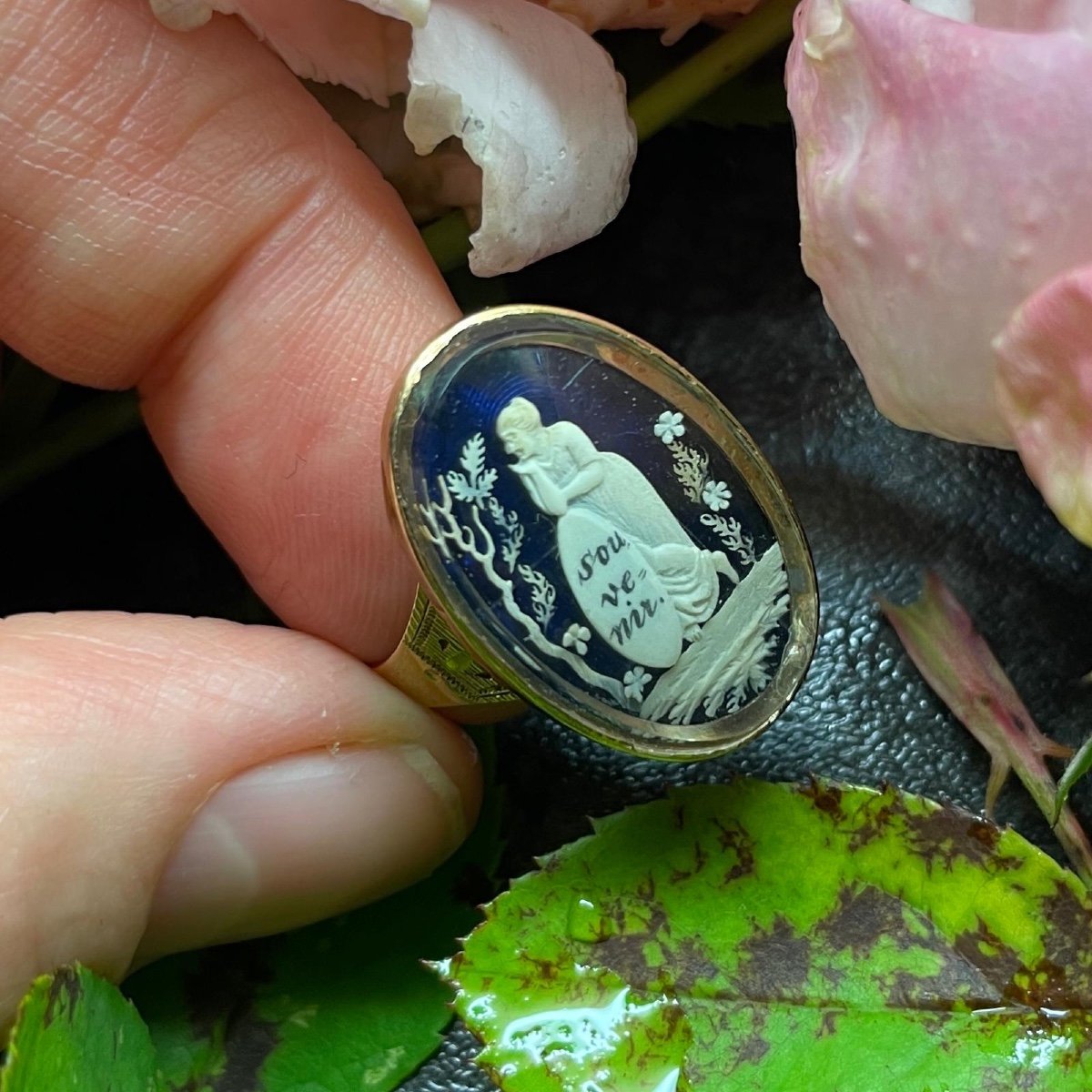 Bague Souvenir Micro-gravée. Française, Fin Du XVIIIe Siècle.  -photo-5