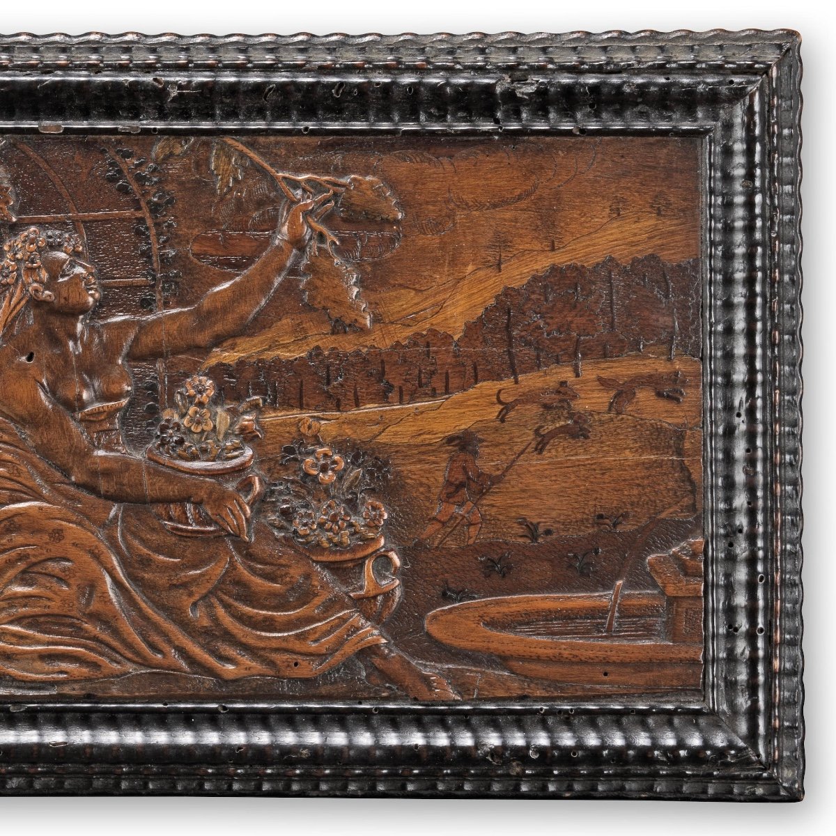 Marquetry Panel Depicting An Allegory Of Summer. Eger, Bohemia, 17th Century.-photo-2