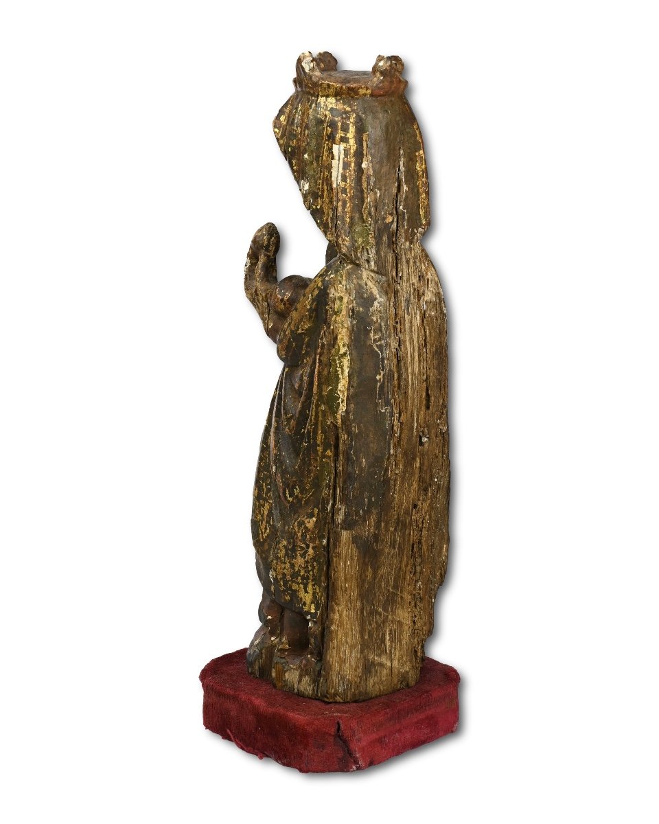 Polychromed Sculpture Of The Virgin And Child. Northern Spain, Late 13th Century-photo-4