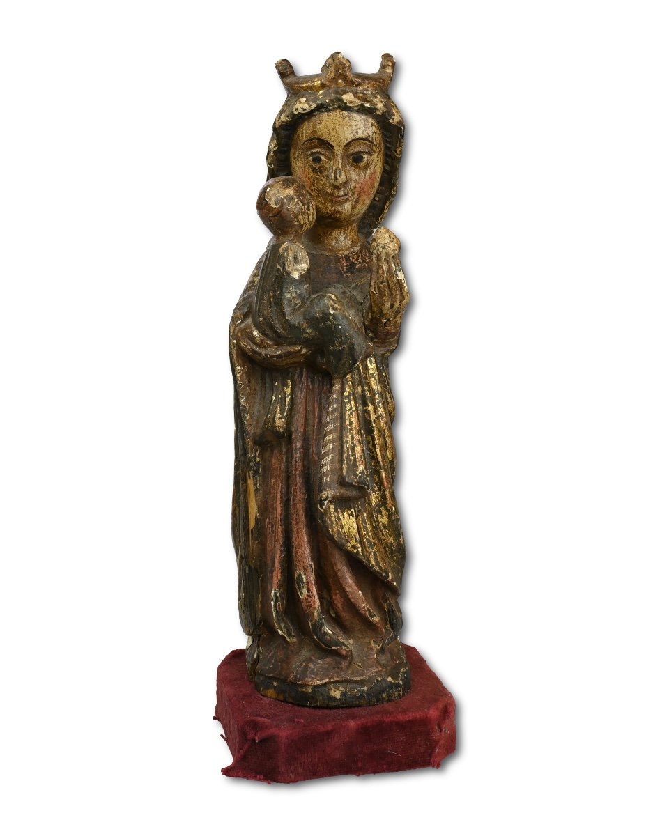 Polychromed Sculpture Of The Virgin And Child. Northern Spain, Late 13th Century-photo-7