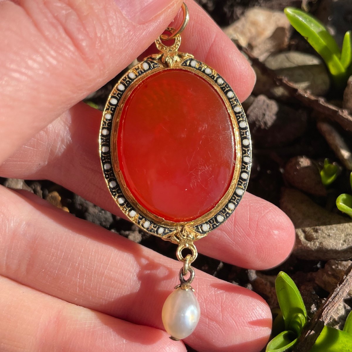 Gold And Enamel Pendant With A Jugate Portrait Intaglio. Italian, 16th Century.-photo-8