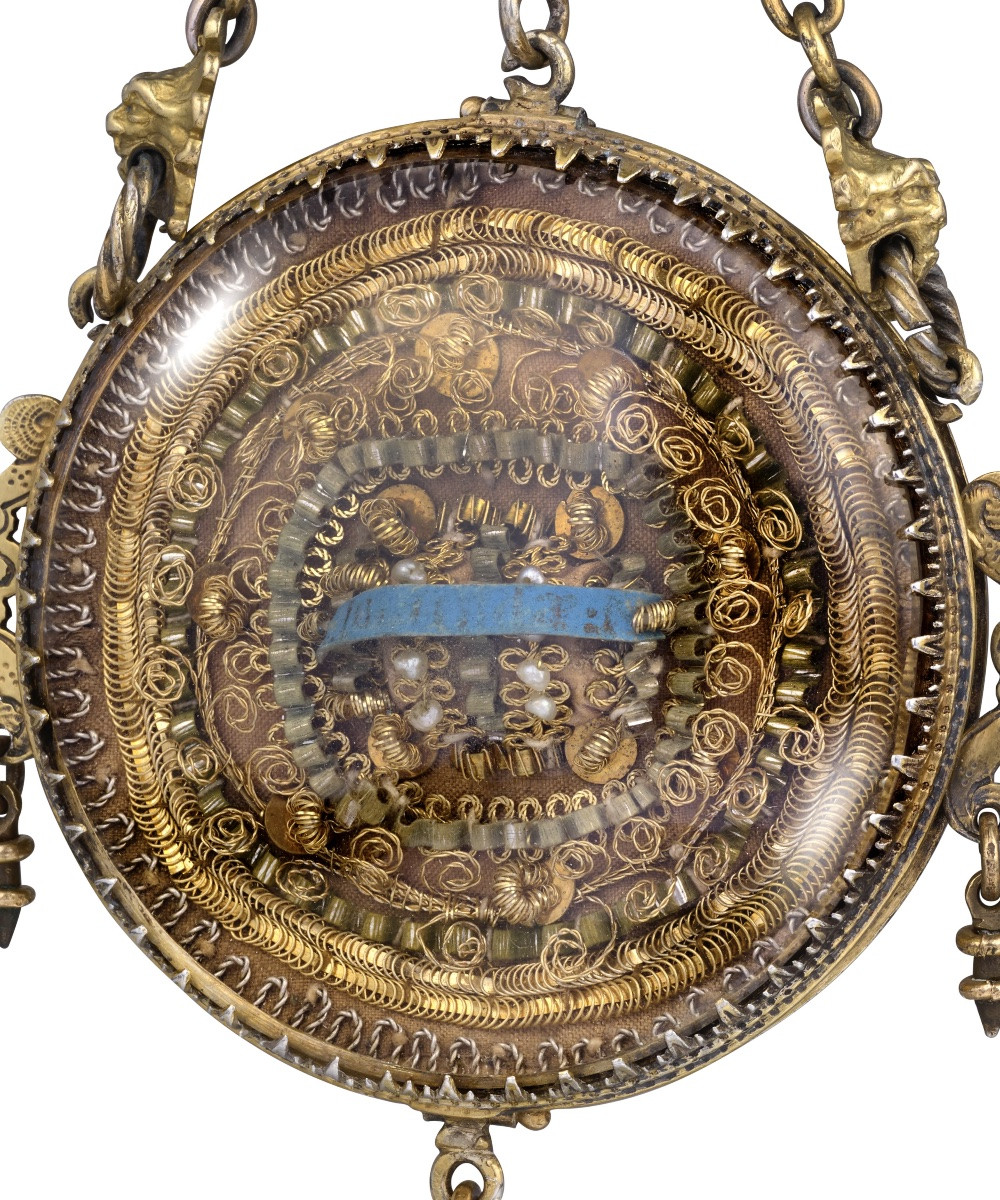 Grand Pendentif Reliquaire En Argent Vermeil Et Cristal De Roche. Espagne, XVIIe Siècle.  -photo-2