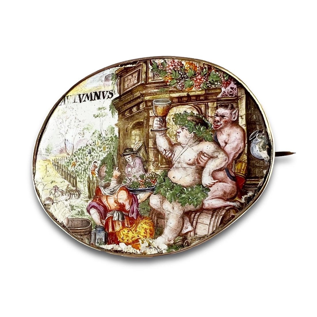 Enamel Plate Representing An Allegory Of Autumn. German, 17th Century.-photo-4