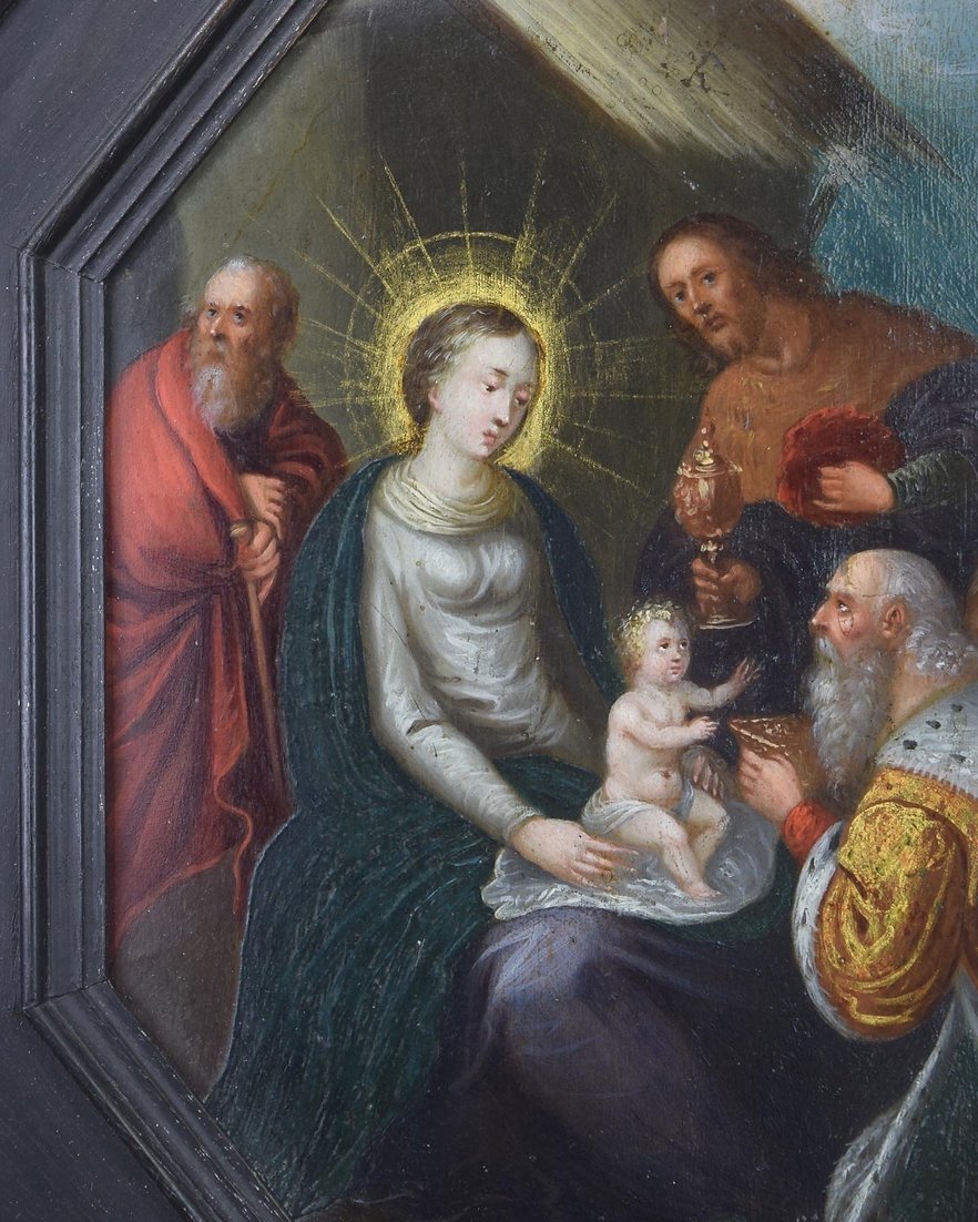 Oil Painting Of The Adoration Of The Magi. French, Mid-17th Century.-photo-1