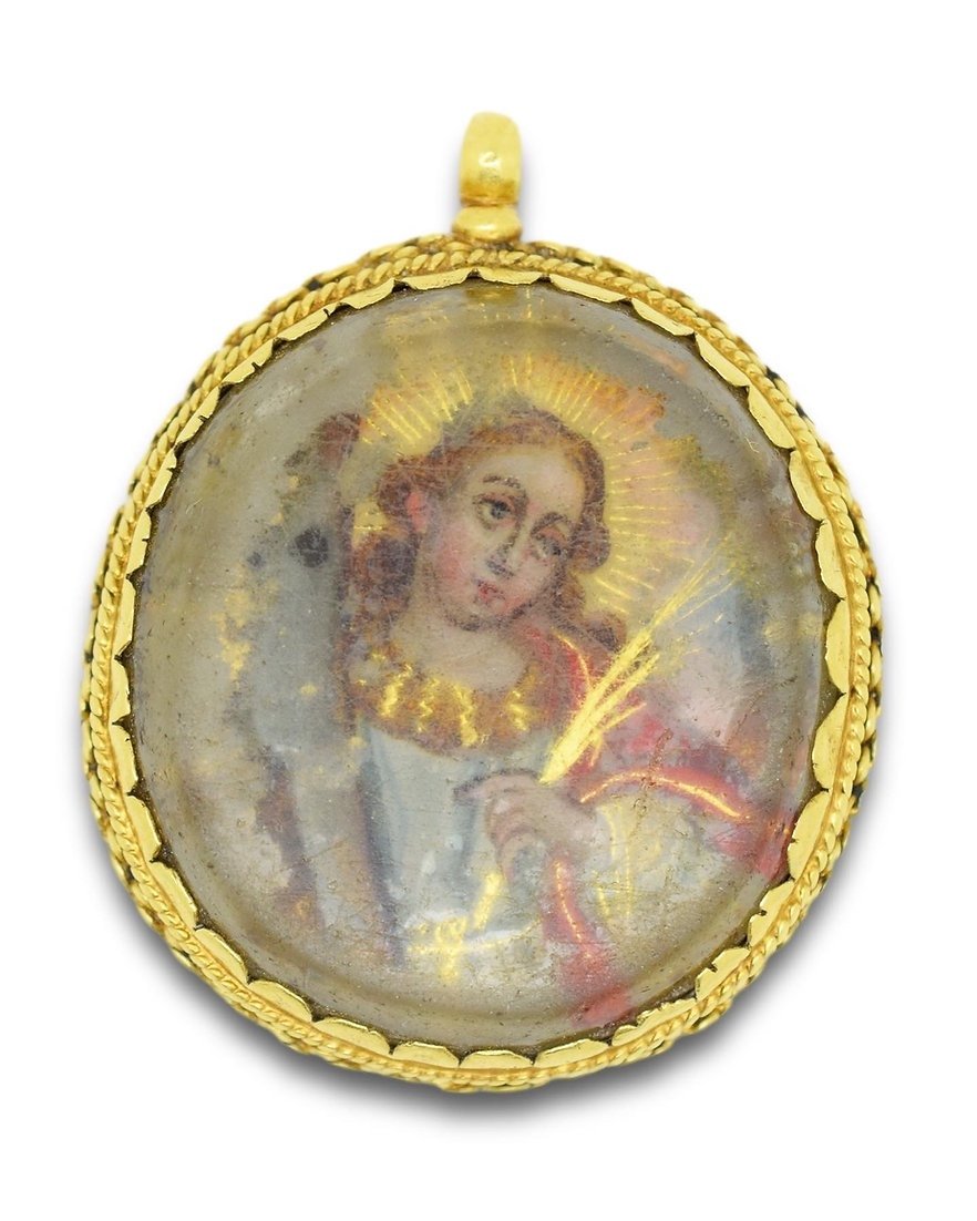 Pendentif De Dévotion En Or Avec Miniatures. Espagnol, Vers 1700. -photo-2