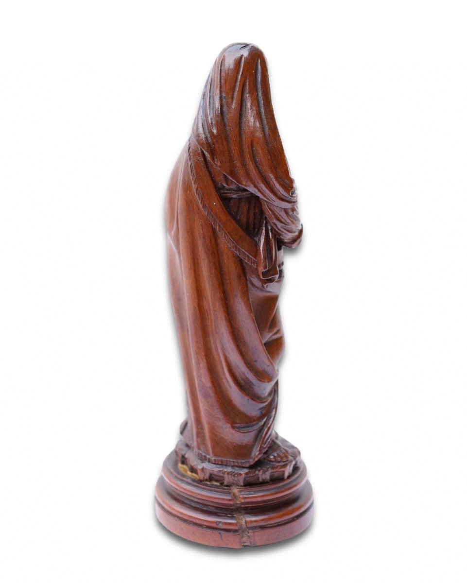 Boxwood Sculpture Representing The Virgin And Child Jesus. Flemish, 17th Century.-photo-1