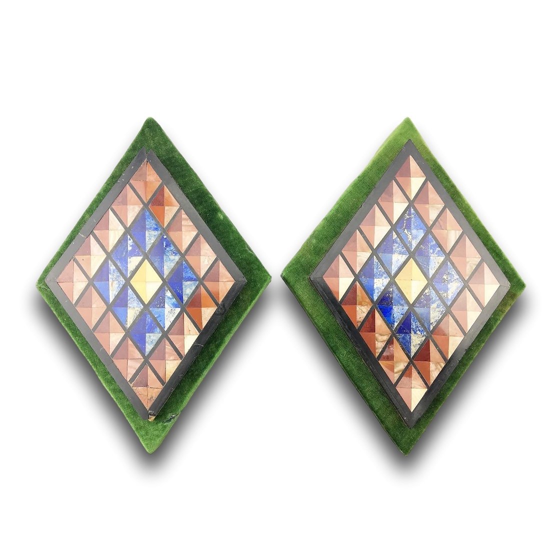 Pietra Dura Diamond Panels. Italian, 19th Century.-photo-3