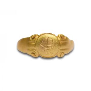 Ancient Gold ‘chi-rho’ Ring. Roman, 3rd - 4th Century A.d.