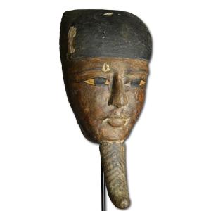 Painted Wooden Mummy Mask. Egyptian, Late Dynastic Period, Ca. 712 To 332 Bce.
