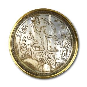 Mother Of Pearl Plaque With The Birth Of Venus. French Or German, 17th Century.