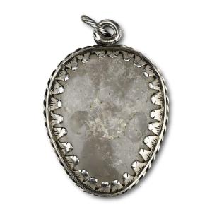 Silver Mounted Rock Crystal Amulet. German, 16th Century.