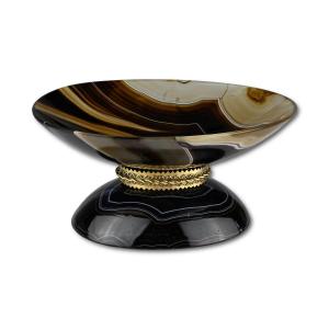 Silver Gilt Mounted Agate Bowl, Late 19th Century.