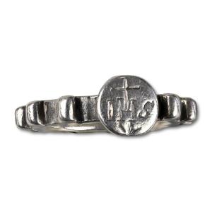 Silver Rosary Ring. Probably English, 17th Century.