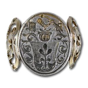 Silver Gilt Signet Ring. German, Mid 18th Century. 