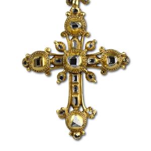 Table Cut Diamond Cross Pendant. Northern Europe, Late 17th Century.