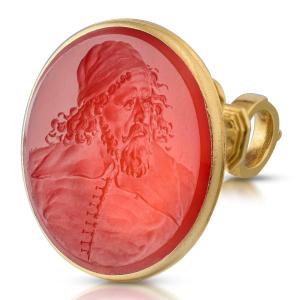 Gold Seal With A Carnelian Intaglio Of Inigo Jones, Attributed To Edward Burch.