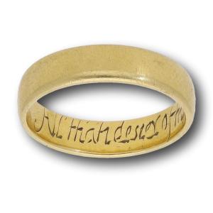 Bague En Or Avec Bouquet  ‘all That I Desier Of Thee Is To Feare God And Love’.  