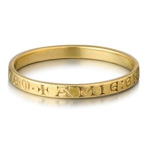 Medieval Gold Ring ‘to Live In Love Is My Life Ave Maria’, 13th Century.