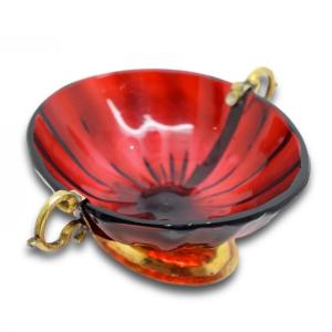 Silver Gilt Mounted Ruby Glass Cup By Tobias Baur, C.1705-1709.