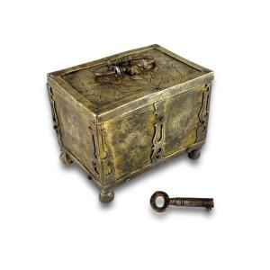 Gilt Brass Jewel Casket In The Manner Of Michel Or Conradt Mann, 17th Century.