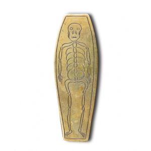 Georgian Brass Snuff Box In The Form Of A Coffin. English, 18th Century.