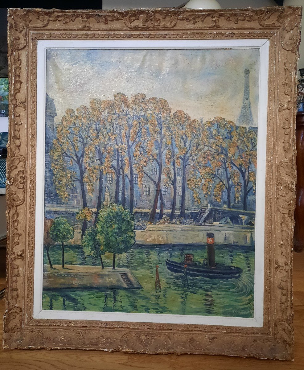 Huile Sur Toile "quais De Seine à Paris "