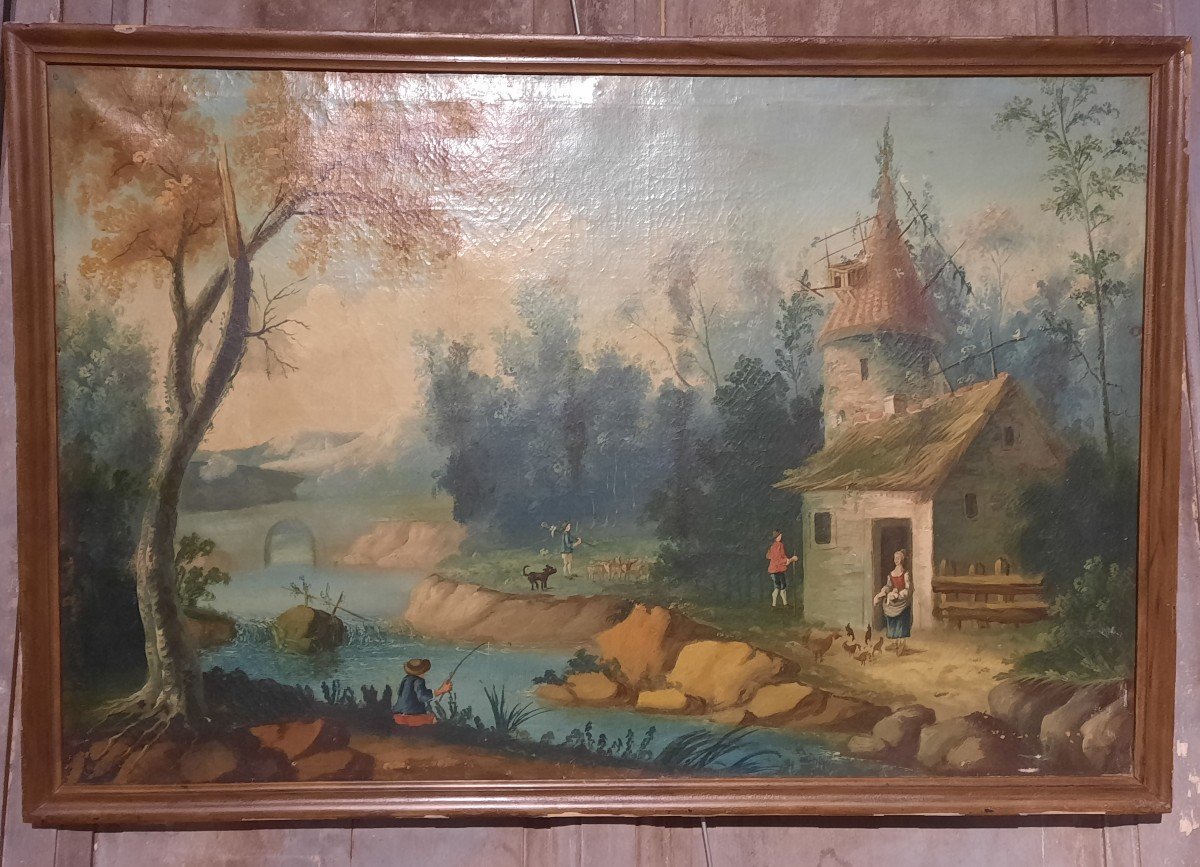 Huile Sur Toile Faisant Dessus De Porte