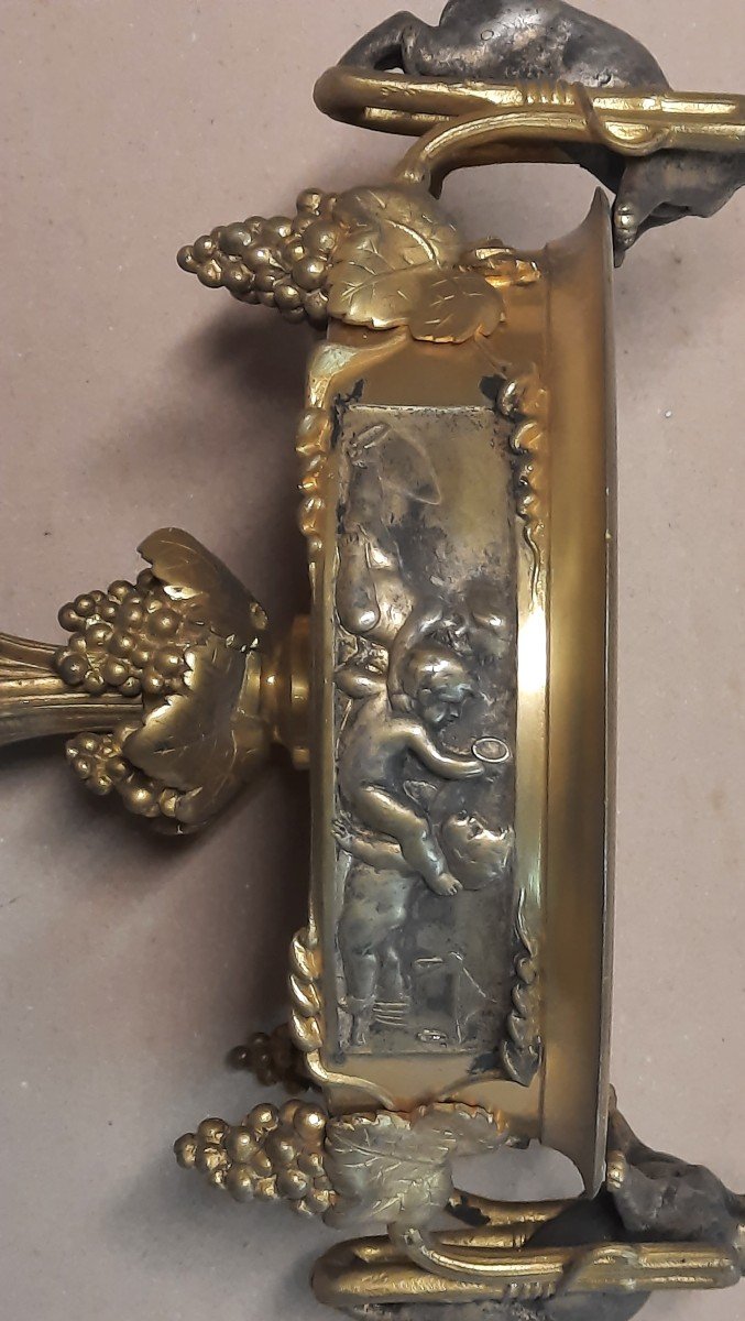 Coupe En Bronze Ornée De Putti Et De Panthères -photo-2