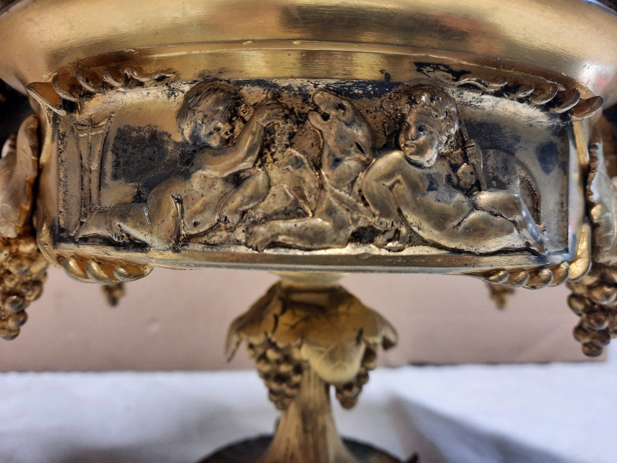 Coupe En Bronze Ornée De Putti Et De Panthères -photo-7