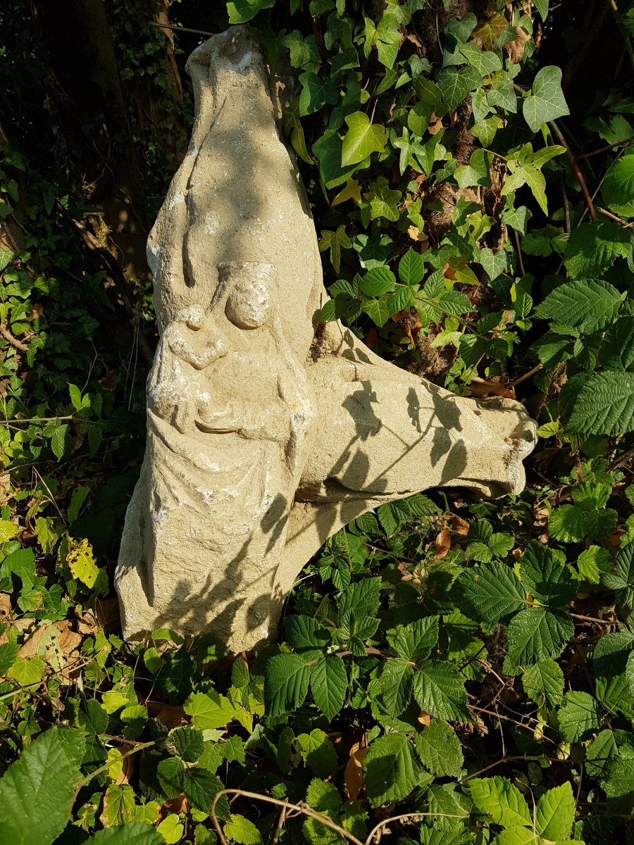 Part Of Calvary Cross Carved Stone-photo-2