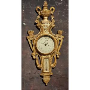 Louis XVI Period Gilded Carved Wooden Barometer 