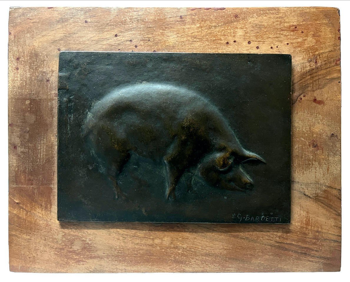 Giacinto Bardetti - Bas-relief Avec Cochon