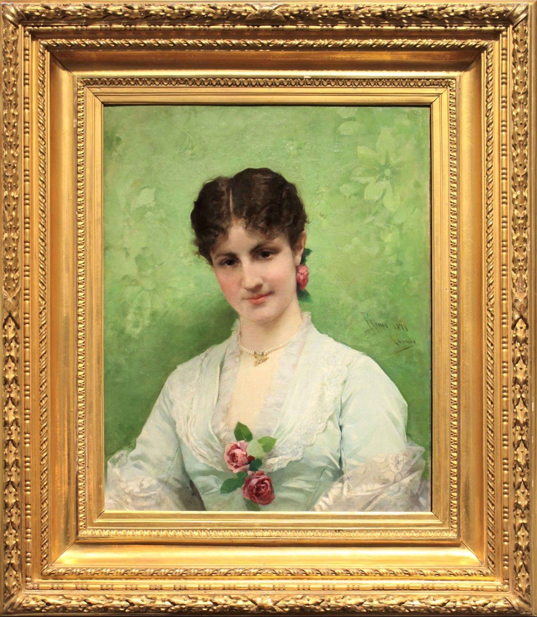 José Maria Casado De Alisal - Female Portrait (1878)