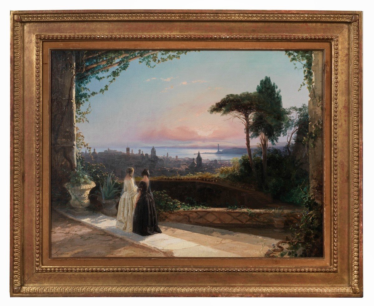 Leopoldina Zanetti Borzino - View Of Genoa (1856)-photo-2