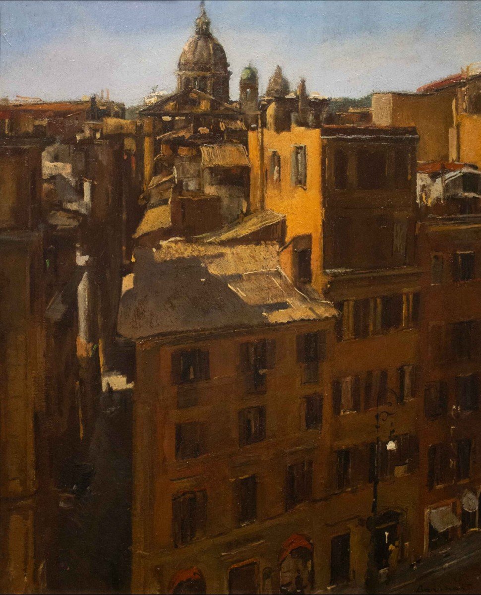 Antonio Barrera - View Of Via Delle Carrozze From Trinità Dei Monti (1945)