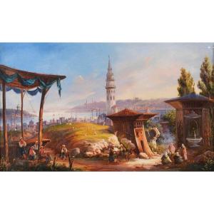 Pasquale Mattei - View Of Istanbul With The Beyazit Fire Tower