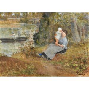 Serafino De Tivoli  - Maternity. On The Seine