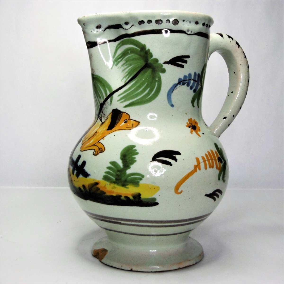 Nevers Pitcher A Decor Of A Dog Late 18th-photo-4