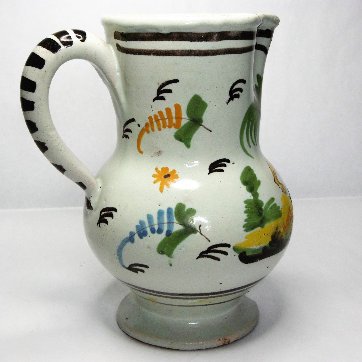 Nevers Pitcher A Decor Of A Dog Late 18th-photo-4