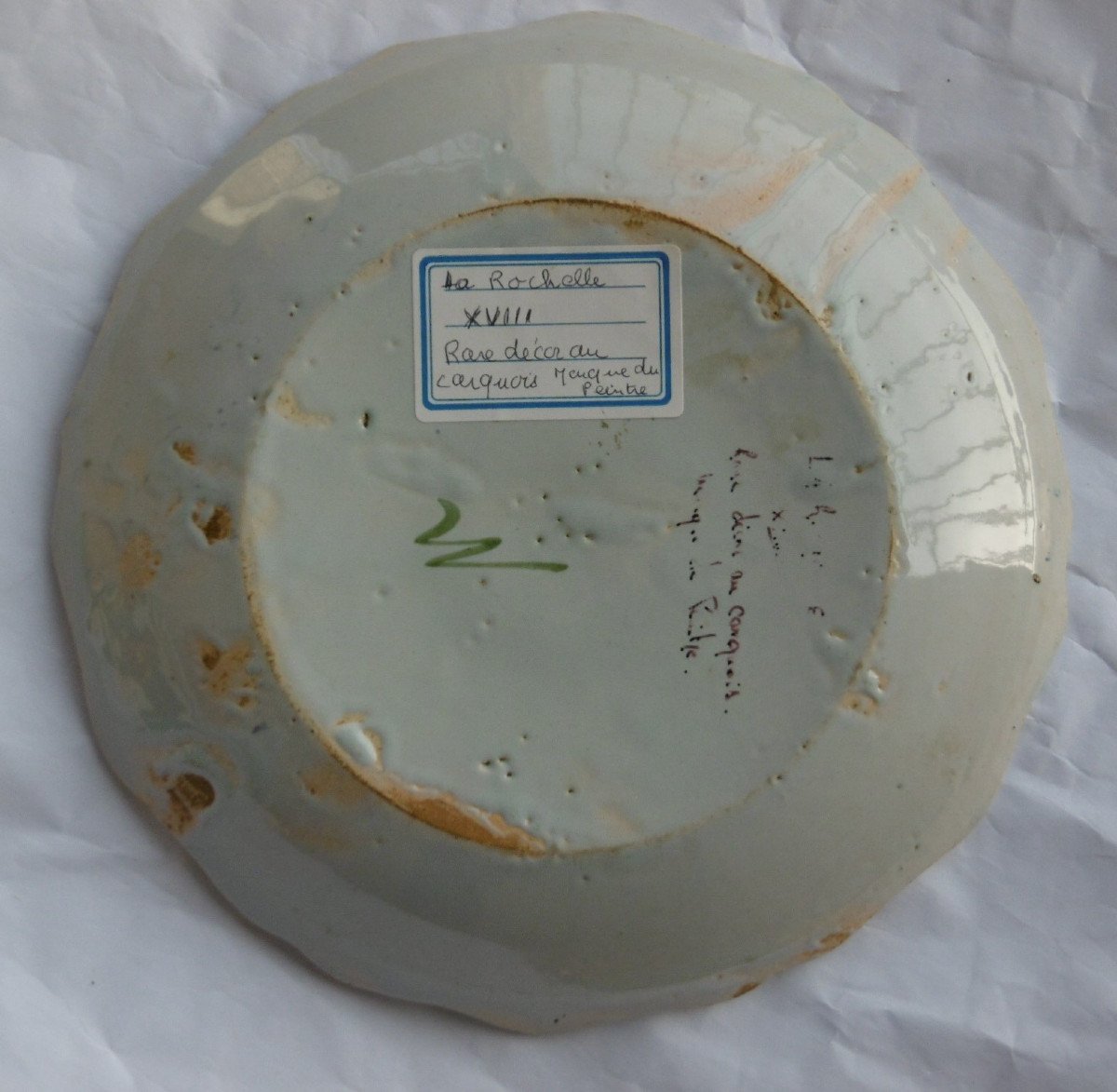 18th Century Wedding Plate, Painter's Mark-photo-2