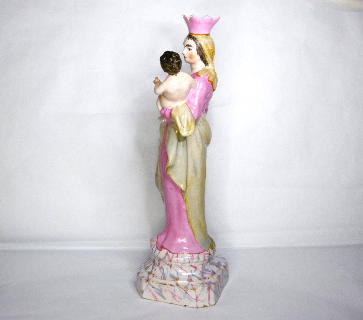 Virgin In Earthenware From Islettes, 19th Century Period-photo-4