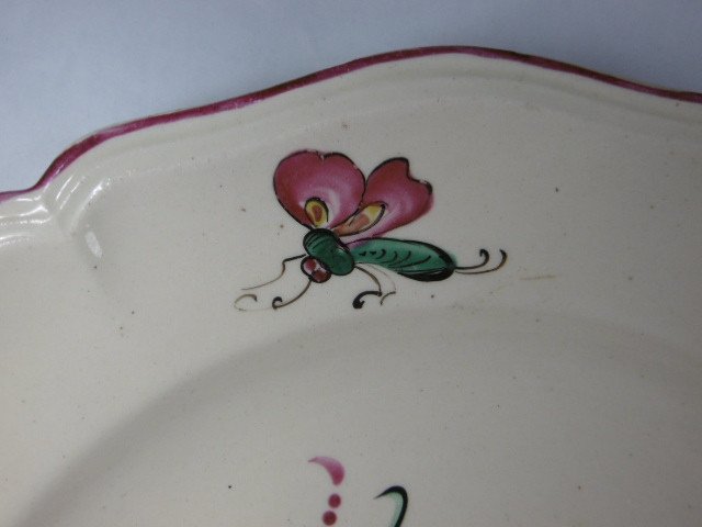 Fine Earthenware From Luneville Period Bird Plate Late 18th Century-photo-4