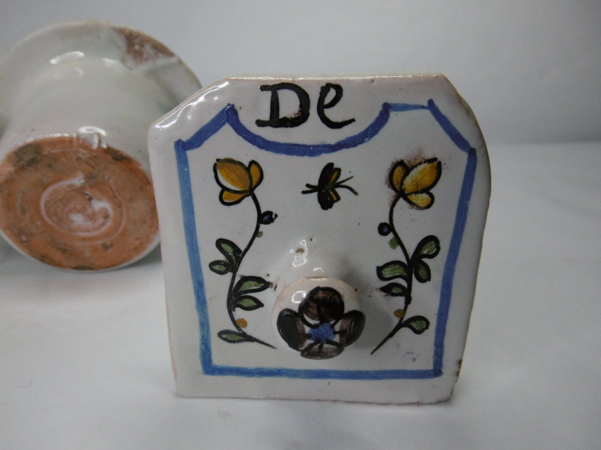 Revolutionary Inkwell In Faience From Ancy Le Franc From The 18th Century-photo-1