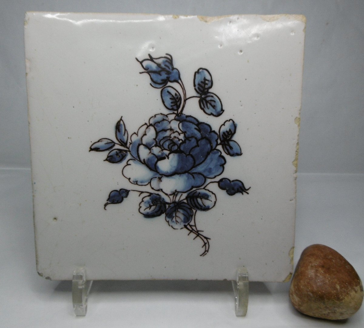 Earthenware Tile From Dauphine Or Provence Early 18th Century