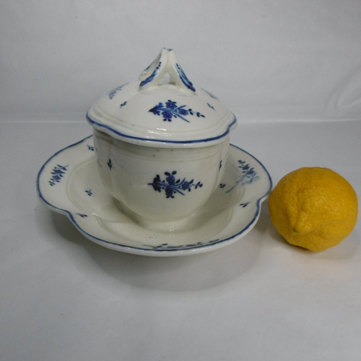 Arras Porcelain Sugar Bowl From The 18th Century, Marked-photo-3