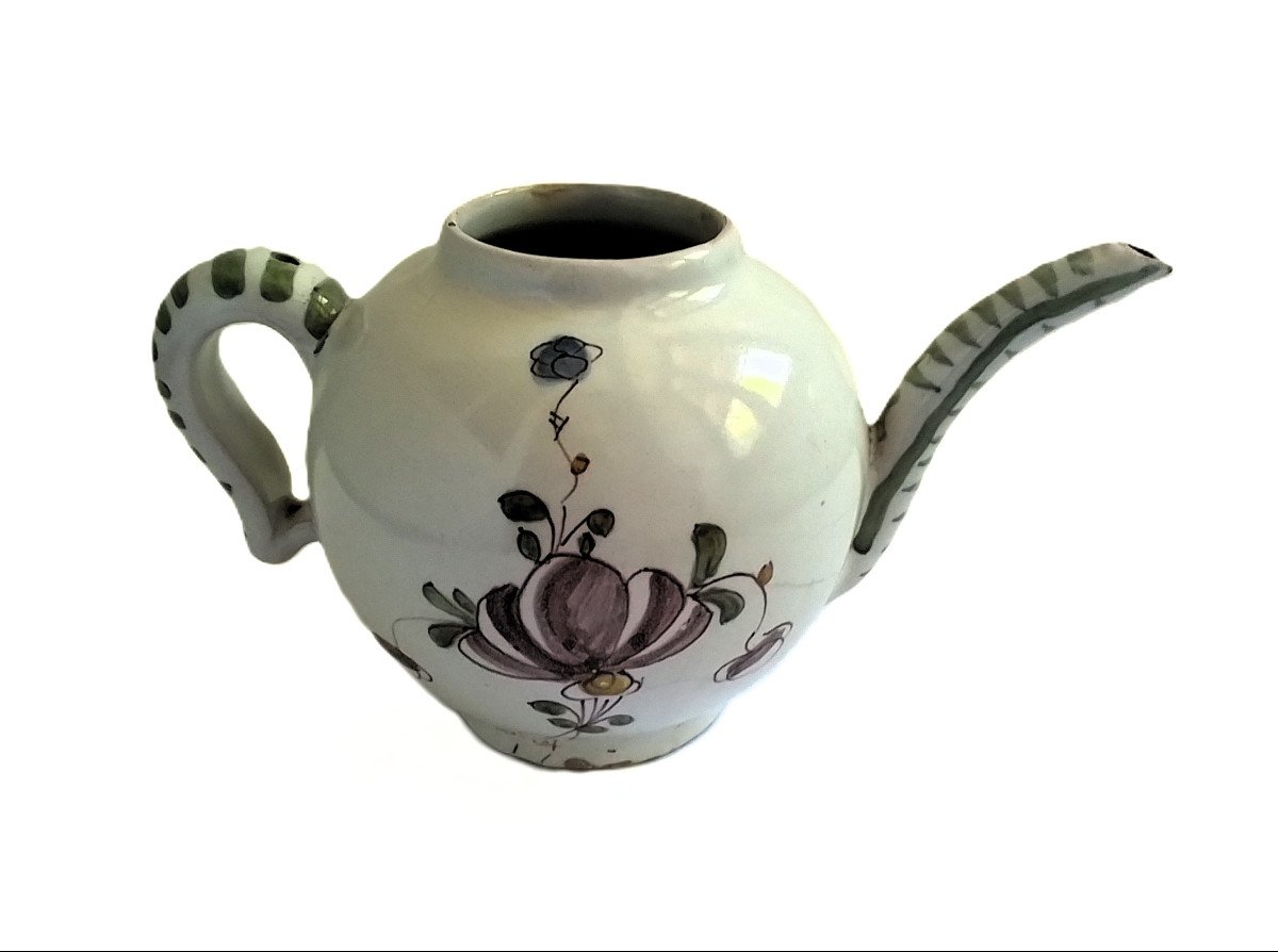 Earthenware De Moncaut Teapot From The 18th Century-photo-4