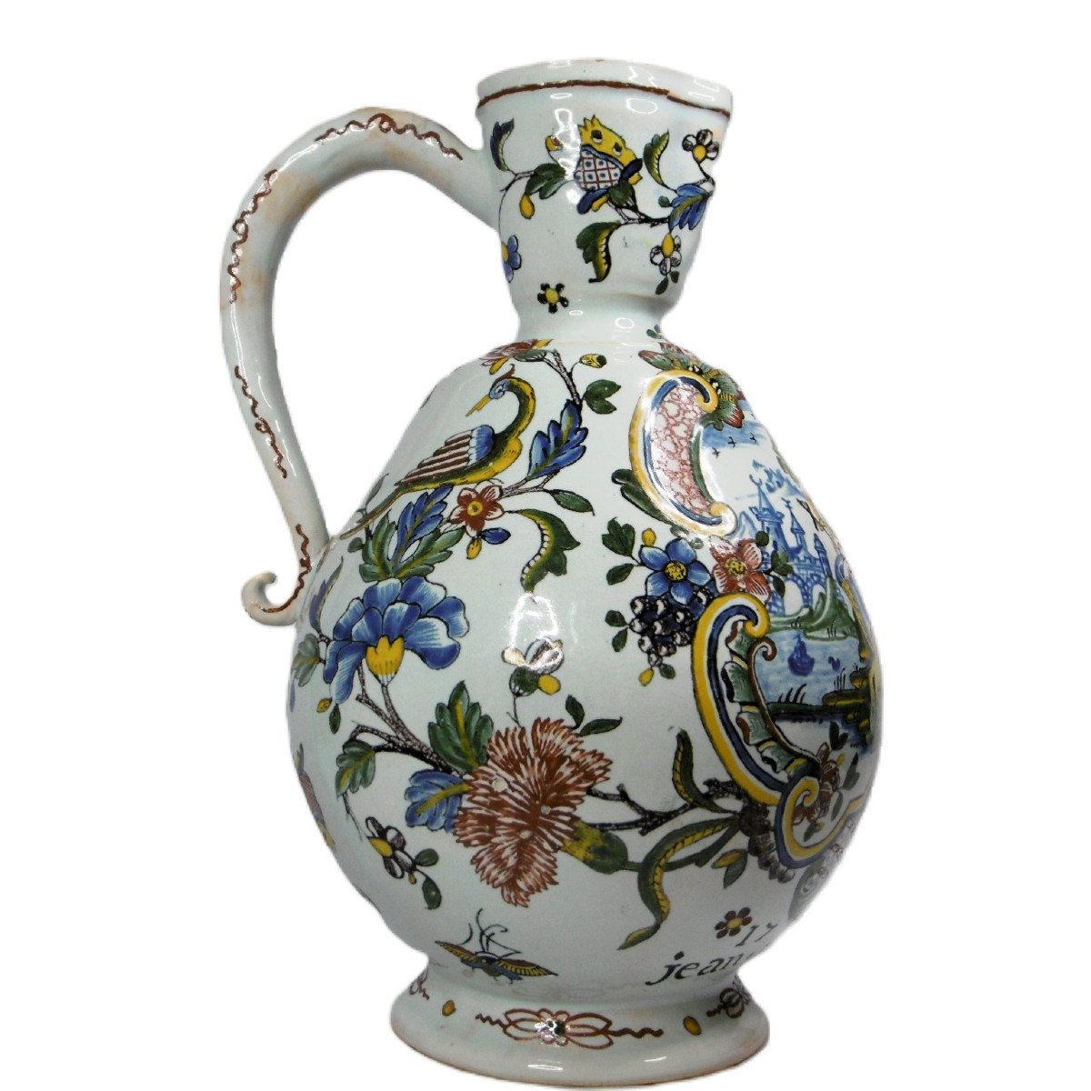 Earthenware Pitcher From Rouen, 18th Century Period-photo-4